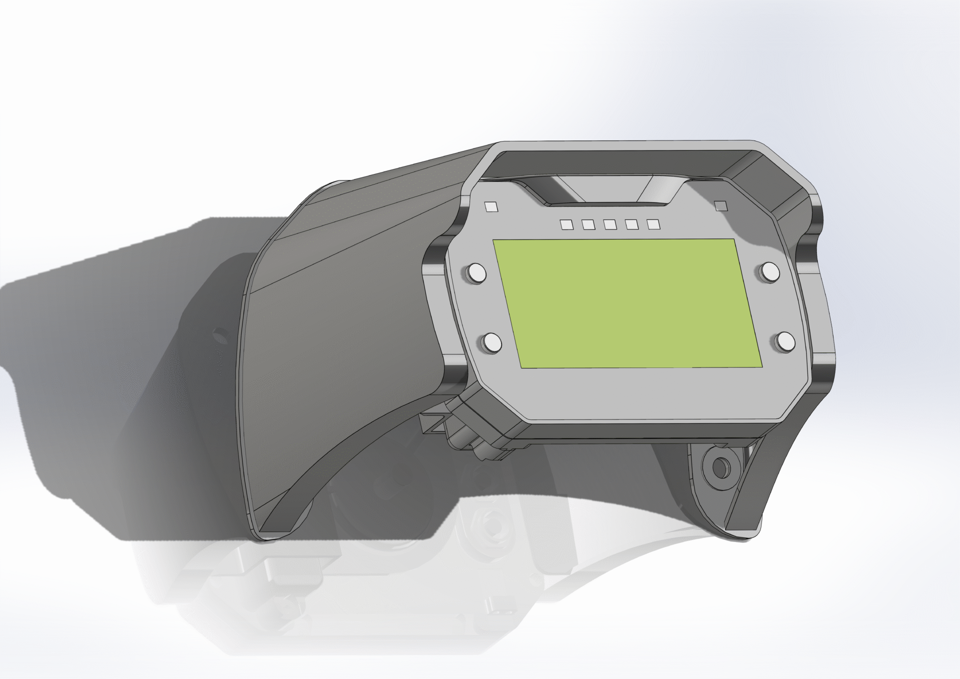MyChron5S tilted panel mount, võistluspaadi telemeetria seadme hoidja, 3d prinditud detail